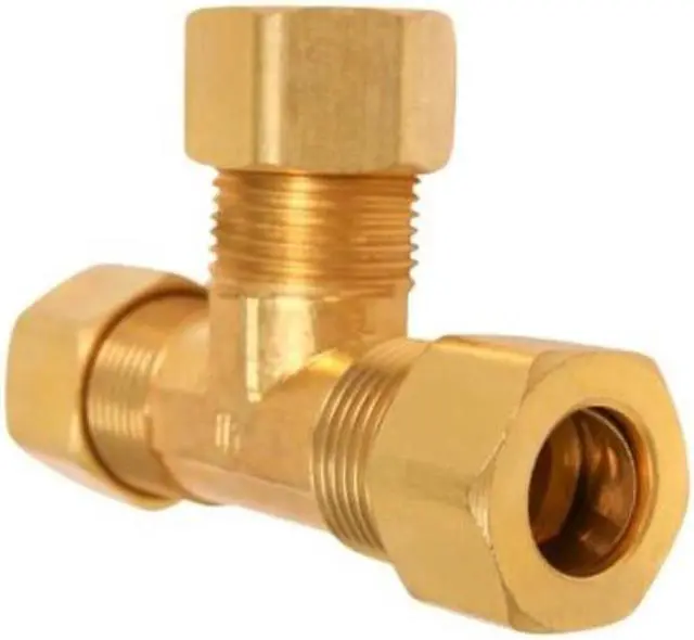 Alt view image 2 of 5 - EVERFLOW C64-38-NL 3/8" O.D. COMP Tee Pipe Fitting; Lead Free Brass