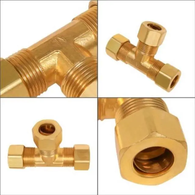 Alt view image 3 of 5 - EVERFLOW C64-38-NL 3/8" O.D. COMP Tee Pipe Fitting; Lead Free Brass