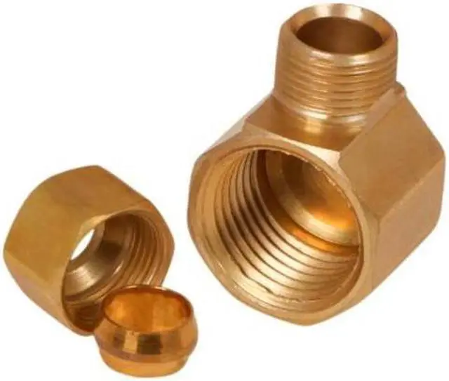 Alt view image 3 of 5 - EVERFLOW C70R-3812-NL 3/8 O.D. COMP x 1/2 FIP Reducing 90 Degree Elbow Pipe