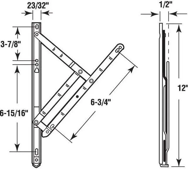 Alt view image 3 of 4 - PRIME-LINE H 3628 12 in., Stainless Steel, 4-Bar Hinge Casement or Projecting