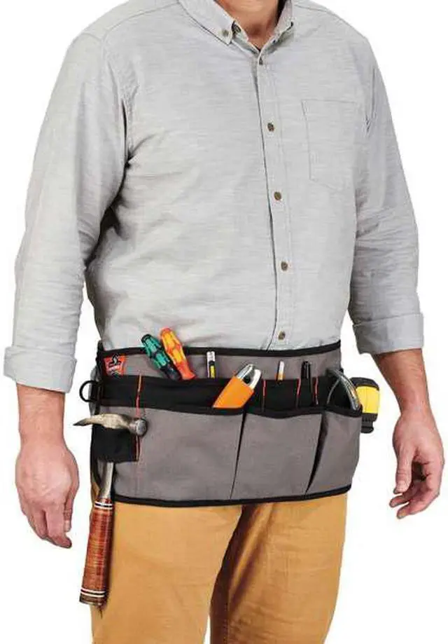 Alt view image 4 of 7 - ERGODYNE 5707 Gray Canvas Waist Apron
