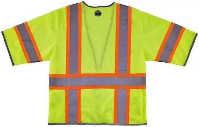Alt view image 3 of 3 - ERGODYNE 8346Z Lime Two-Tone Hi-Vis Class 3 Surveyor Ve, Polyester mesh, Lime,