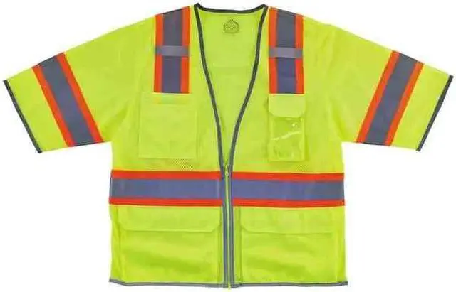 Alt view image 2 of 3 - ERGODYNE 8346Z Lime Two-Tone Hi-Vis Class 3 Surveyor Ve, Polyester mesh, Lime,