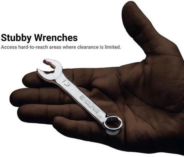 Alt view image 2 of 6 - CAPRI TOOLS CP11750-8SSBPK WaveDrive Pro Stubby Combination Wrench Set, 5/16