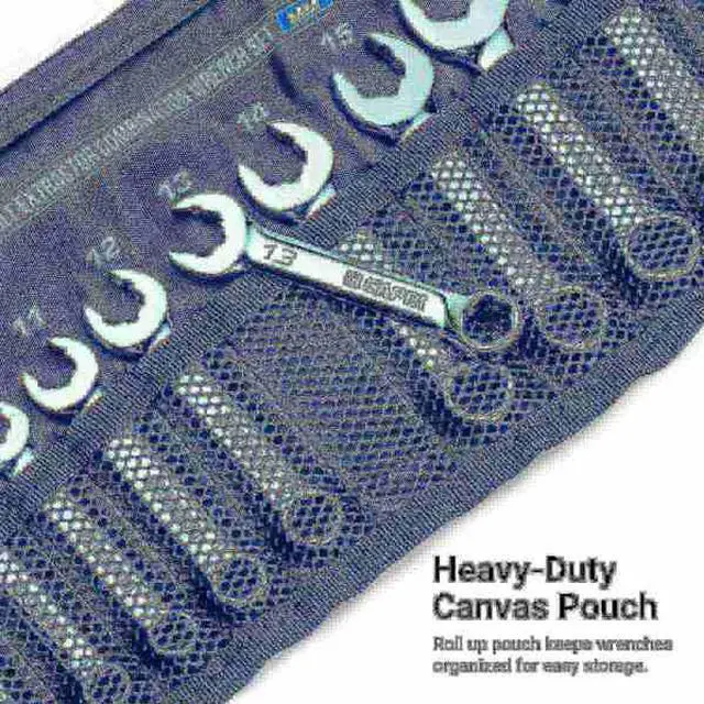 Alt view image 6 of 6 - CAPRI TOOLS CP11750-8SSBPK WaveDrive Pro Stubby Combination Wrench Set, 5/16