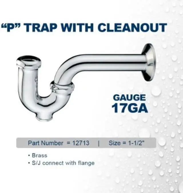 Alt view image 5 of 7 - EVERFLOW 12713 P-Trap with Drain Plug for Tubular Drain Applications, 17GA