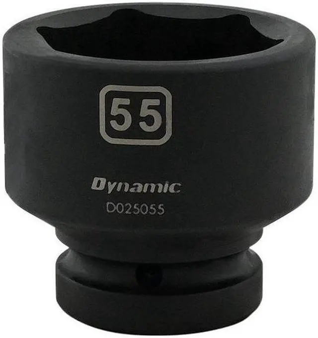 Alt view image 2 of 7 - DYNAMIC D025055 1" Drive Standard Socket, Black Phosphate, Tools 55MM X 1"