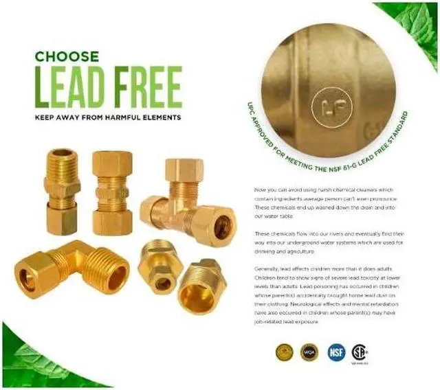 Alt view image 7 of 7 - EVERFLOW C68R-7812-NL 7/8" O.D. COMP x 1/2" MIP Reducing Adapter Pipe Fitting,