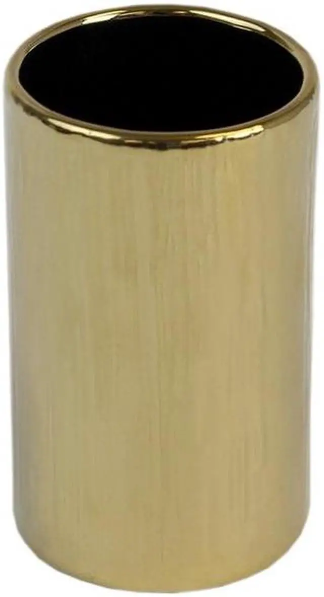 Alt view image 6 of 6 - BLUE DONUTS BD3871462 Blue Donuts 4 Piece Ceramic Bathroom Set, Gold