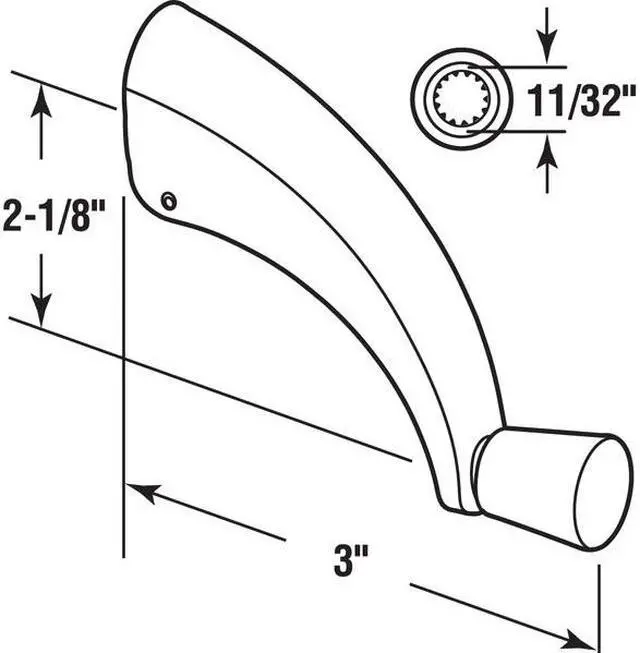 Alt view image 3 of 4 - PRIME-LINE H 4316 Operator Folding Crank Handle, 11/32 in., White Enamel