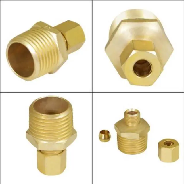 Alt view image 3 of 7 - EVERFLOW C68R-1412-NL 1/4" O.D. COMP x 1/2" MIP Reducing Adapter Pipe Fitting,