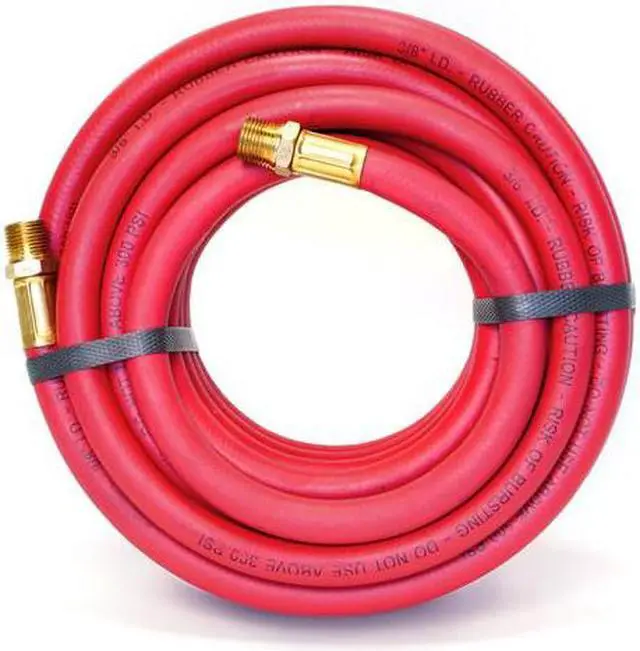 Alt view image 4 of 6 - STEELMAN 98459-IND 30-Foot Long Rubber 3/8" ID Air Hose with 3/8" NPT Brass