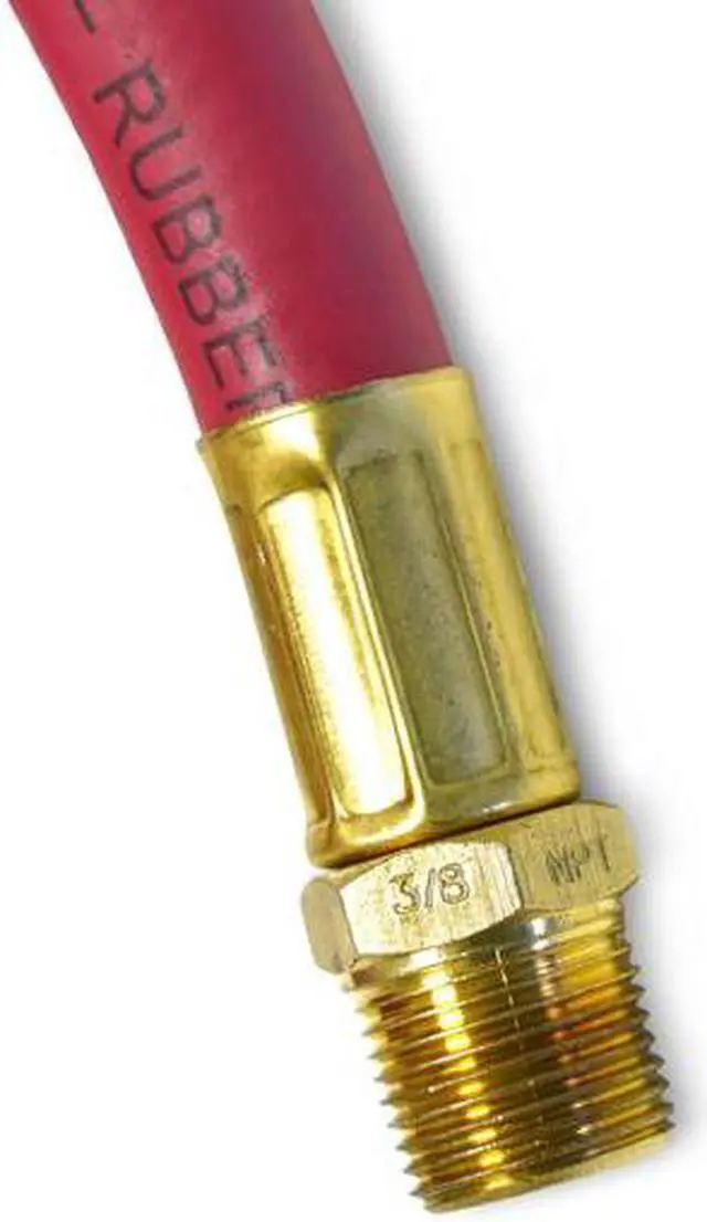 Alt view image 6 of 6 - STEELMAN 98459-IND 30-Foot Long Rubber 3/8" ID Air Hose with 3/8" NPT Brass