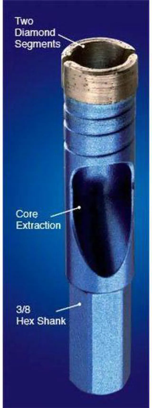 Alt view image 2 of 3 - DRILL AMERICA DIA3/8 3/8" Diamond Granite & Ceramic Bit DIAGER BLUE CERAM