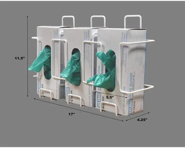 Alt view image 3 of 4 - OMNIMED 305380 Triple Wire Glove Box Holder/Dispenser, Side-by-Side