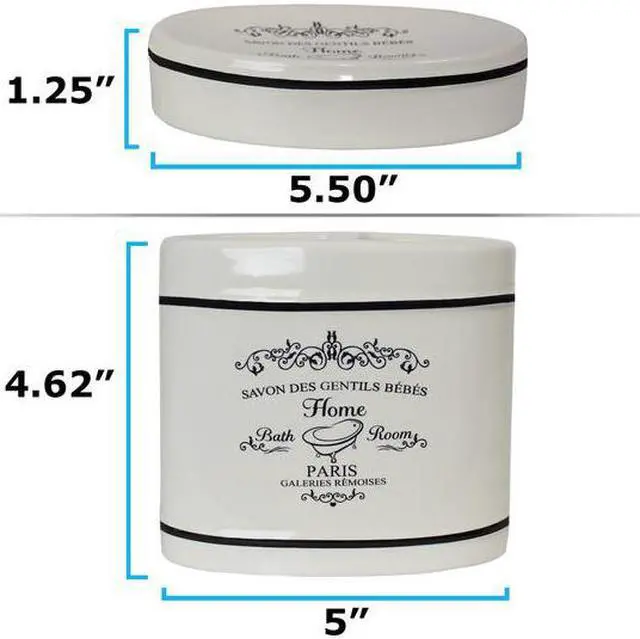 Alt view image 4 of 7 - BLUE DONUTS BD3928089 4 Piece Paris Design White Bathroom Accessory Set
