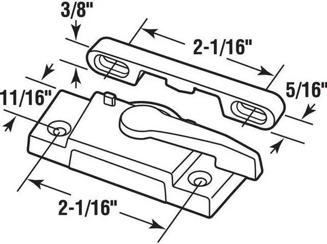 Alt view image 4 of 5 - PRIME-LINE F 2625 Diecast, White, Window Sash Lock, Left Hand