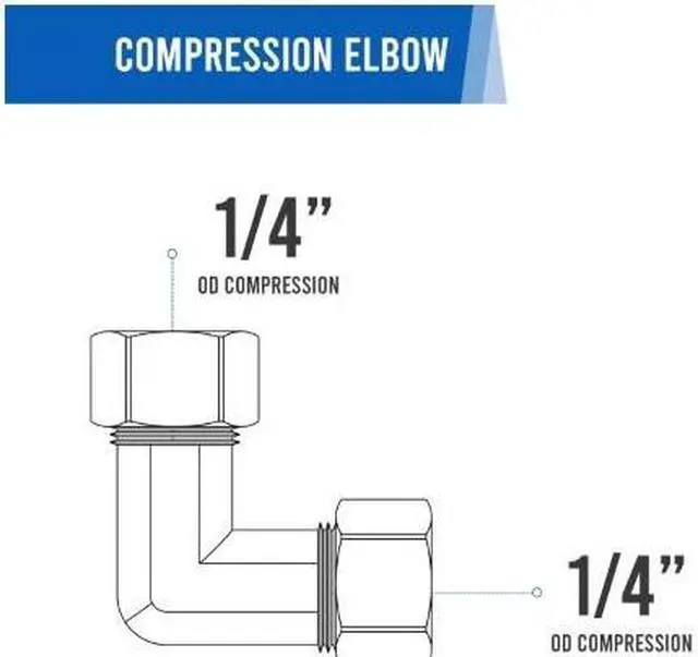 Alt view image 4 of 4 - EVERFLOW C65-14-NL 1/4 O.D. COMP 90 Degree Elbow Pipe Fitting, Lead Free Brass