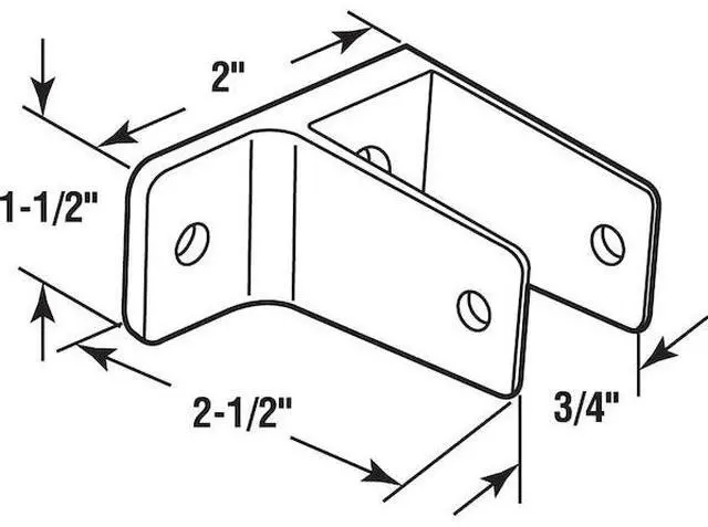 Alt view image 4 of 4 - PRIME-LINE 656-2893 One Ear Wall Bracket, For 3/4 in. Panels, Zinc Alloy,