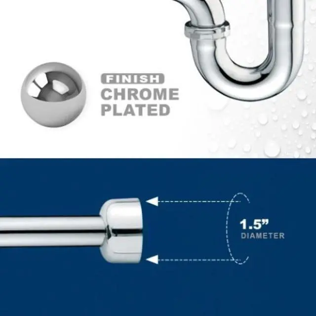 Alt view image 3 of 3 - EVERFLOW 12712-S P-Trap with Box Escutcheon for Tubular Drain Applications,