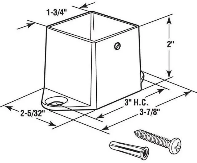 Alt view image 4 of 4 - PRIME-LINE 656-6671 Square Post Shoe, 1-3/4 in., Cast Zamak Construction,