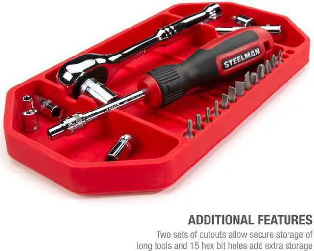 Alt view image 2 of 5 - STEELMAN 42473 Flexible Silicone Non-slip Tool Tray, Tool Organization, High