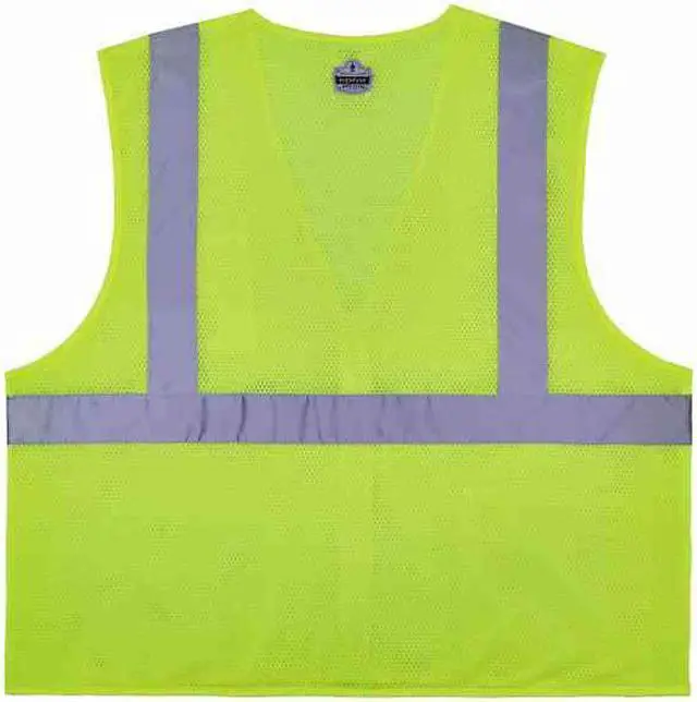 Alt view image 2 of 8 - ERGODYNE 8256Z Lime Treated Polyester Hi-Vis Class 2 Ve, Polyester, Lime,