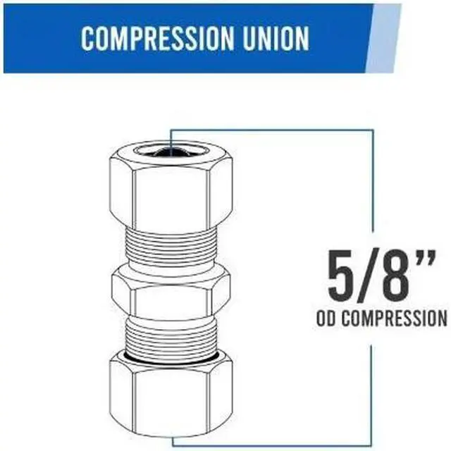 Alt view image 4 of 6 - EVERFLOW C62-58-NL 5/8" O.D. COMP Union Pipe Fitting; Lead Free Brass