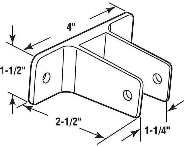 Alt view image 4 of 4 - PRIME-LINE 656-2934 Two-Ear Pilaster Bracket, For 1-1/4 in. Panels, Zinc Alloy,