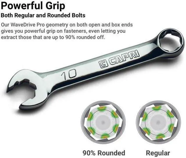 Alt view image 3 of 5 - CAPRI TOOLS CP11750-M16SB 16 mm WaveDrive Pro Stubby Combination Wrench for