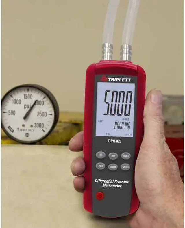 Alt view image 3 of 3 - TRIPLETT DPR305 Differential Pressure Manometer 5 psi