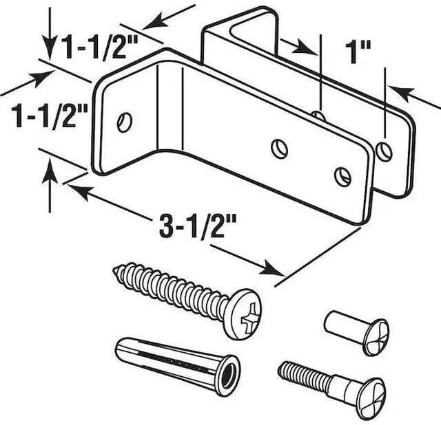 Alt view image 2 of 4 - PRIME-LINE 656-6434 Two Piece Wall Brackets, 3-1/2 in., Zinc Alloy, Chrome
