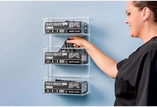 Alt view image 3 of 3 - OMNIMED 305328 Acrylic Top Open Glove Box Holder(s) (Triple