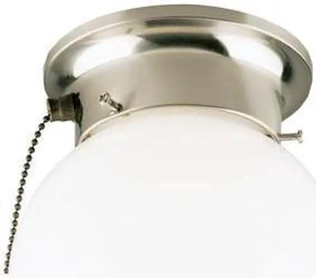 Main image of WESTINGHOUSE 6720800 One-Light Indoor Flush-Mount Ceiling Fixture Brshd Nkl Wht