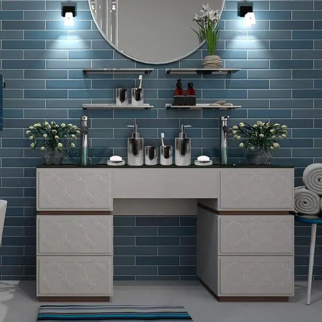 Alt view image 6 of 7 - BLUE DONUTS BD3550360 Elegant Bathroom Accessories Set, Silver, Ceramic, 4 Piece