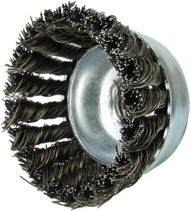 Alt view image 2 of 2 - WEILER 36238 Wolverine 3" Knot Wire Cup Brush .020" Steel Fill 5/8"-11 UNC Nut