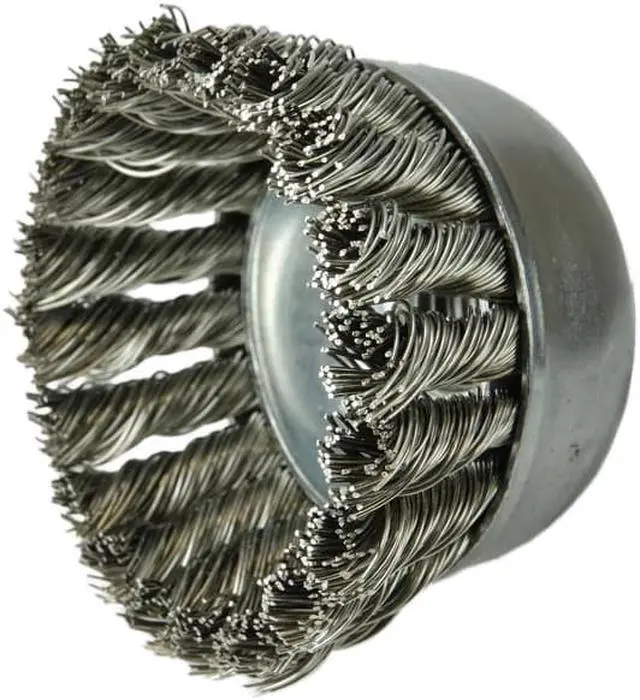 Alt view image 2 of 2 - WEILER 13009 2-3/4" Single Row Knot Cup Brush.014" Stainless, 5/8"-11 UNC Nut