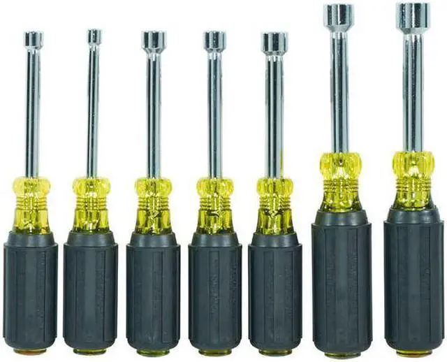 Alt view image 3 of 7 - KLEIN TOOLS 631M Nut Driver Set, Magnetic Nut Drivers, 3-Inch Shaft, 7-Piece