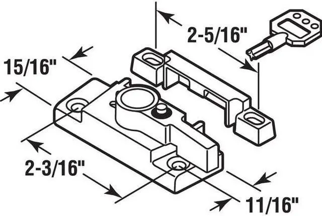 Alt view image 3 of 4 - PRIME-LINE F 2624 Keyed Child-Proof Sash Lock, 2-3/16 in. Hole Centers, Diecast
