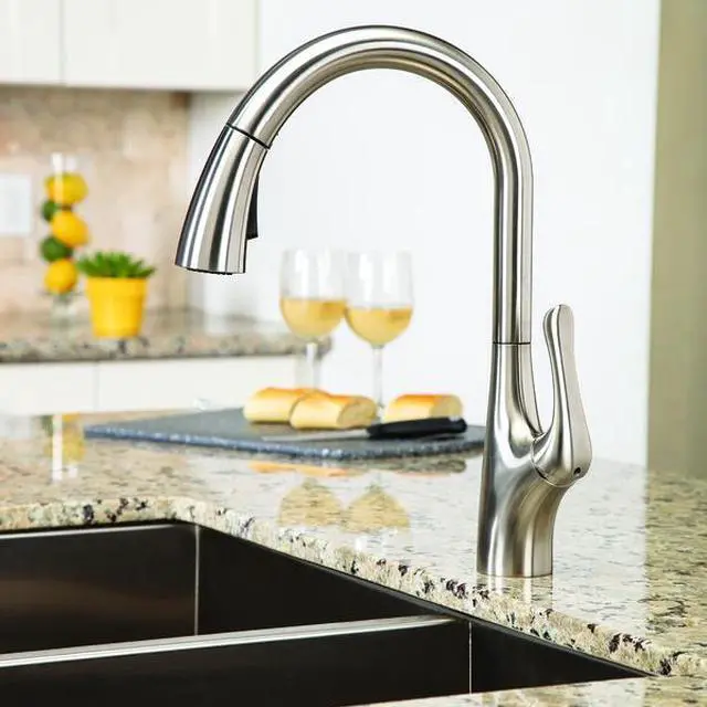 Alt view image 3 of 6 - SPEAKMAN SB-2142-SS Manual, 1 Hole Pull Down Kitchen Faucet