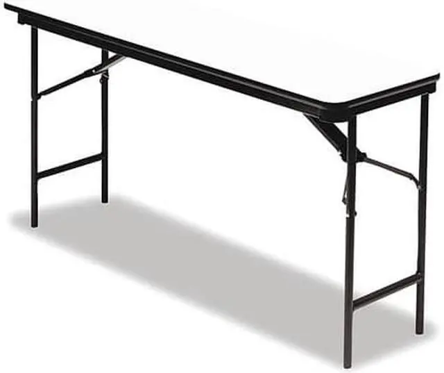 Alt view image 6 of 9 - Premium Wood Laminate Folding Table, Rectangular, 72w x 18d x 29h, Gray
