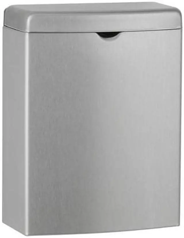 Alt view image 5 of 6 - Contura Sanitary Napkin Receptacle, Rectangular, Stainless Steel, 1gal