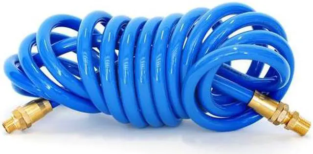 Alt view image 3 of 5 - STEELMAN 50043-WM-IND 15-Foot Coiled 3/8" ID Air Hose with Reusable 1/4" NPT