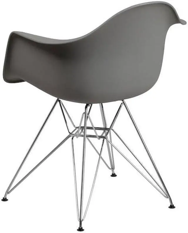 Alt view image 15 of 20 - Alonza Series Moss Gray Plastic Chair with Chrome Base