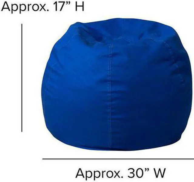 Alt view image 5 of 20 - Small Solid Royal Blue Kids Bean Bag Chair