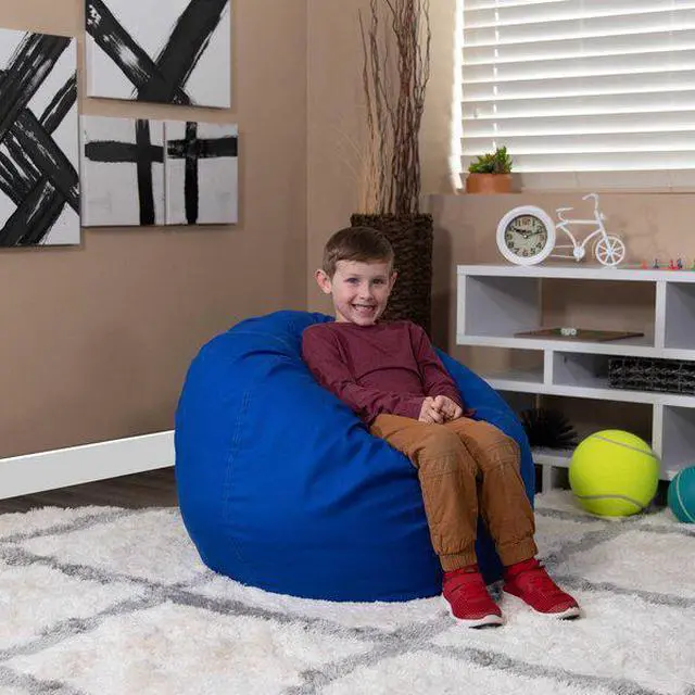 Alt view image 6 of 20 - Small Solid Royal Blue Kids Bean Bag Chair