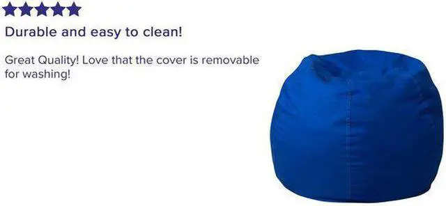 Alt view image 8 of 20 - Small Solid Royal Blue Kids Bean Bag Chair