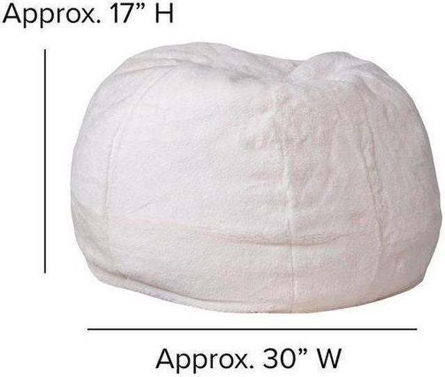 Alt view image 8 of 20 - Small White Furry Kids Bean Bag Chair