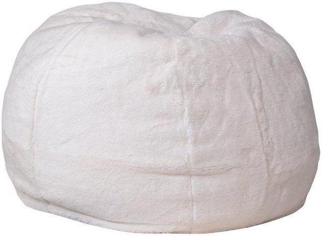 Alt view image 7 of 20 - Small White Furry Kids Bean Bag Chair