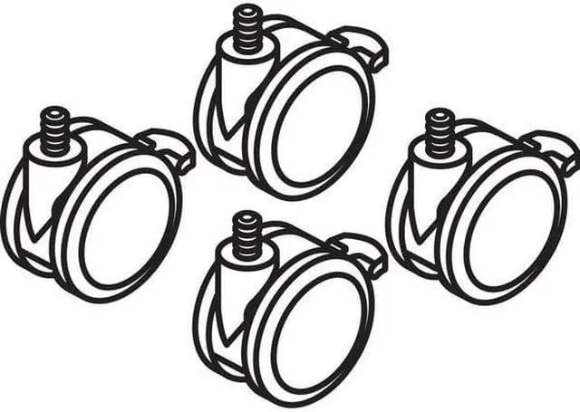 Alt view image 7 of 8 - Height-Adjustable Base Caster Add-On Kit, Black, 4/pack